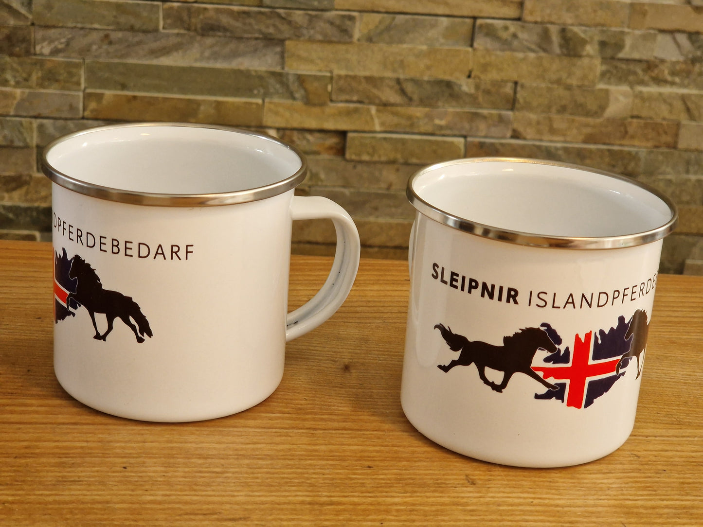 Sleipnir Islandpferdebedarf Emaille Tassen