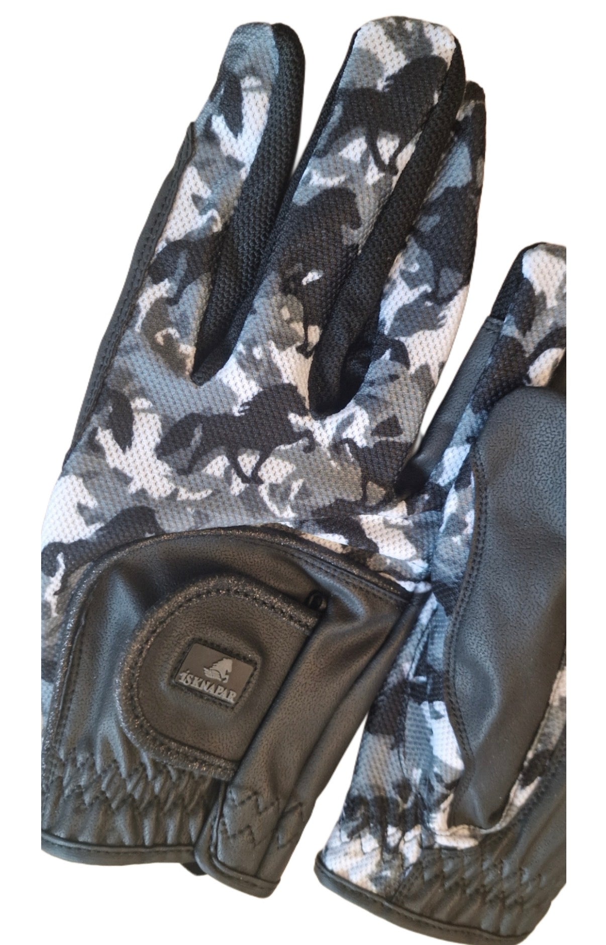 MYNSTUR - Mesh Reithandschuh mit Tölter-Camouflagemuster, Sommer IsKnapar