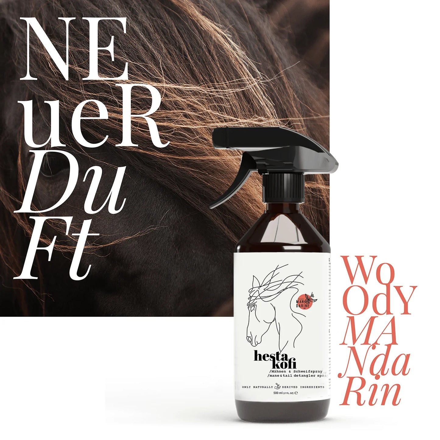Mähnen- und Schweifspray Woody Mandarine