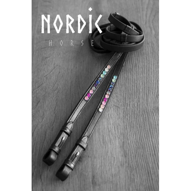 Biothane reins with rainbow stones from NORDIC HORSE