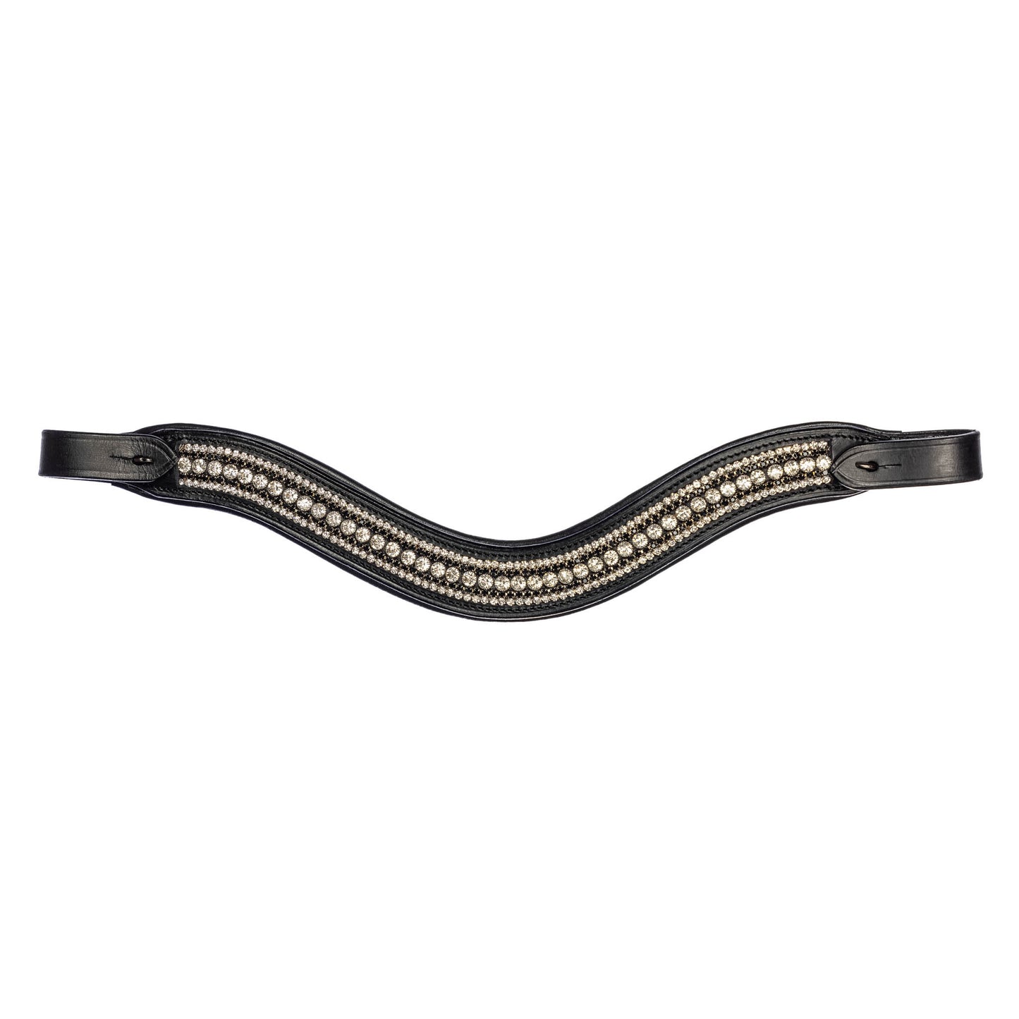 Exclusive Wave browband with white and black crystals for StepByStep bridle by EQUES