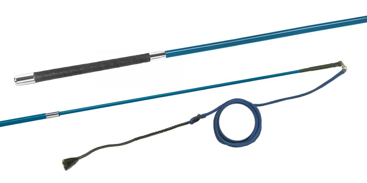 Longierpeitsche CARBON COMPOSITE, 2-FACH TELESKOP, WICKELGRIFF, NYLON SCHLAG 200 CM von Fleck