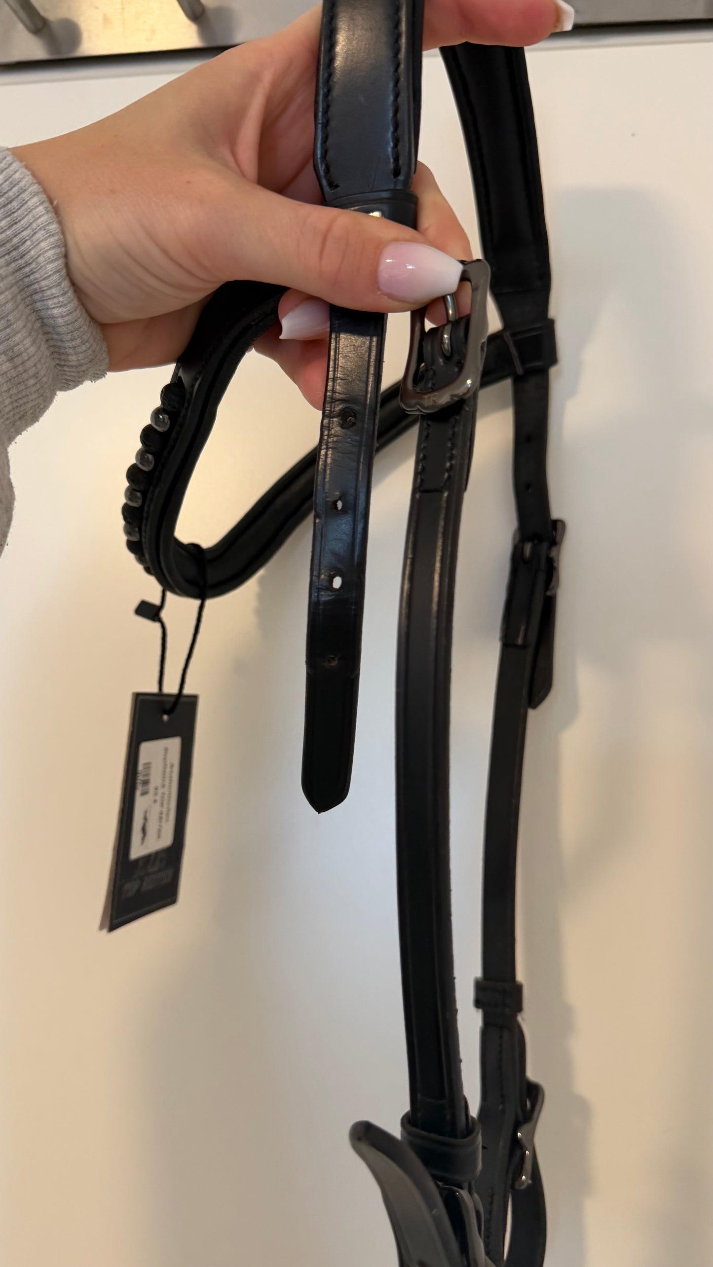 Anatomisches Kopfstück "KJARKUR" mit Lavaperlen und Onyx Steinen von TOP REITER (B-Ware)
