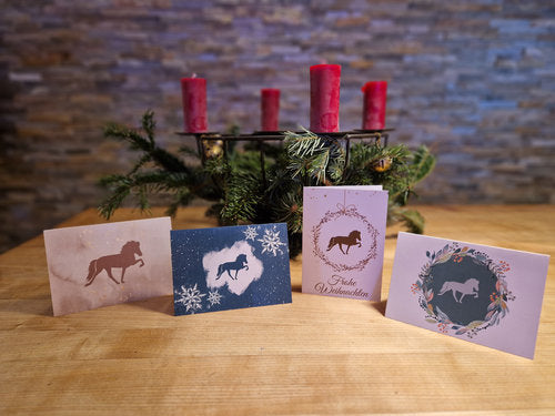 Weihnachtskarten mit Islandpferd