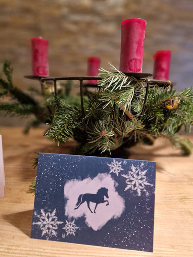 Weihnachtskarten mit Islandpferd