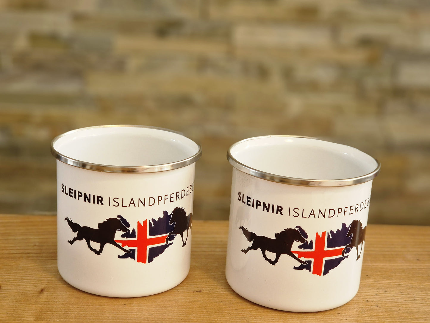 Sleipnir Islandpferdebedarf Emaille Tassen