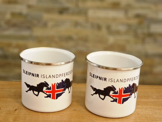 Sleipnir Islandpferdebedarf Emaille Tassen