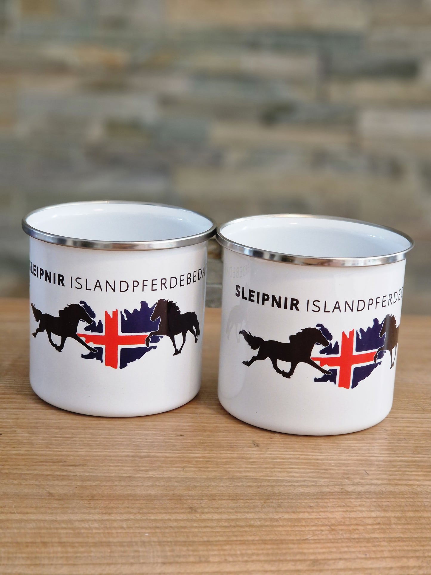 Sleipnir Islandpferdebedarf Emaille Tassen