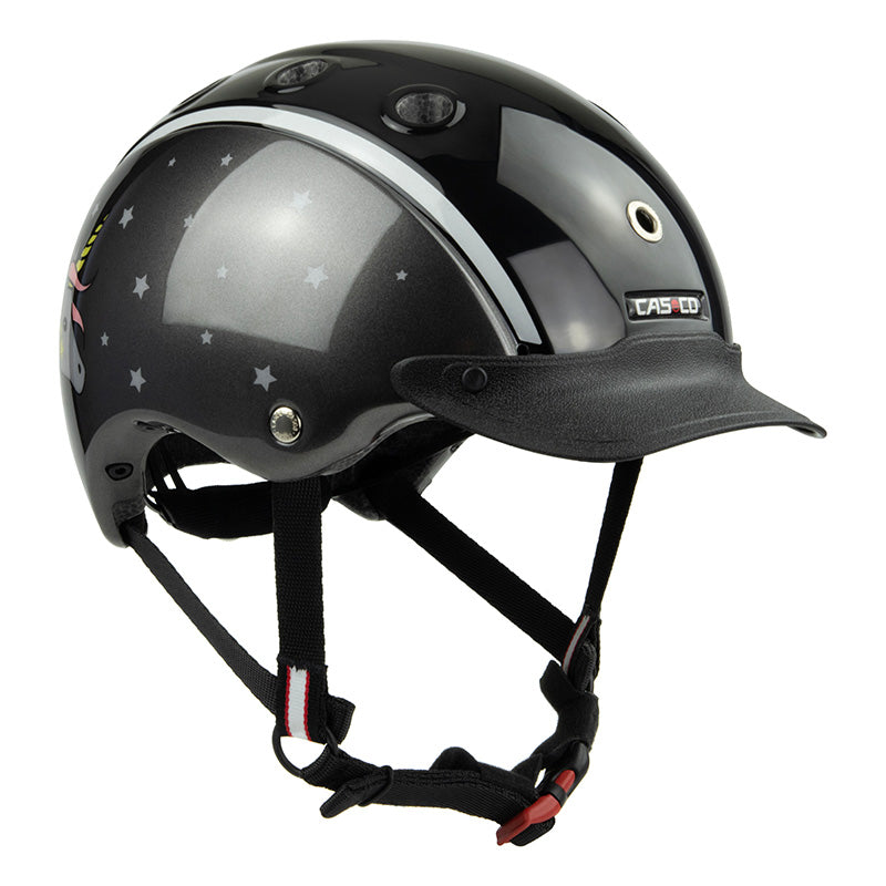 CASCO children's riding helmet Nori black grey unicorn