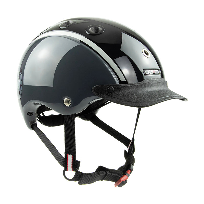 CASCO Kinderreithelm Nori schwarz grau Hufeisen