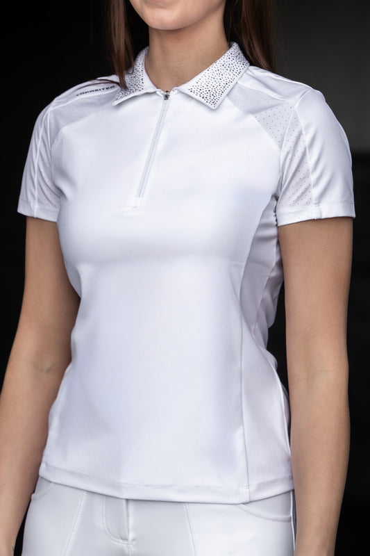 Top Reiter „Hríma“ Polo Turniershirt weiß