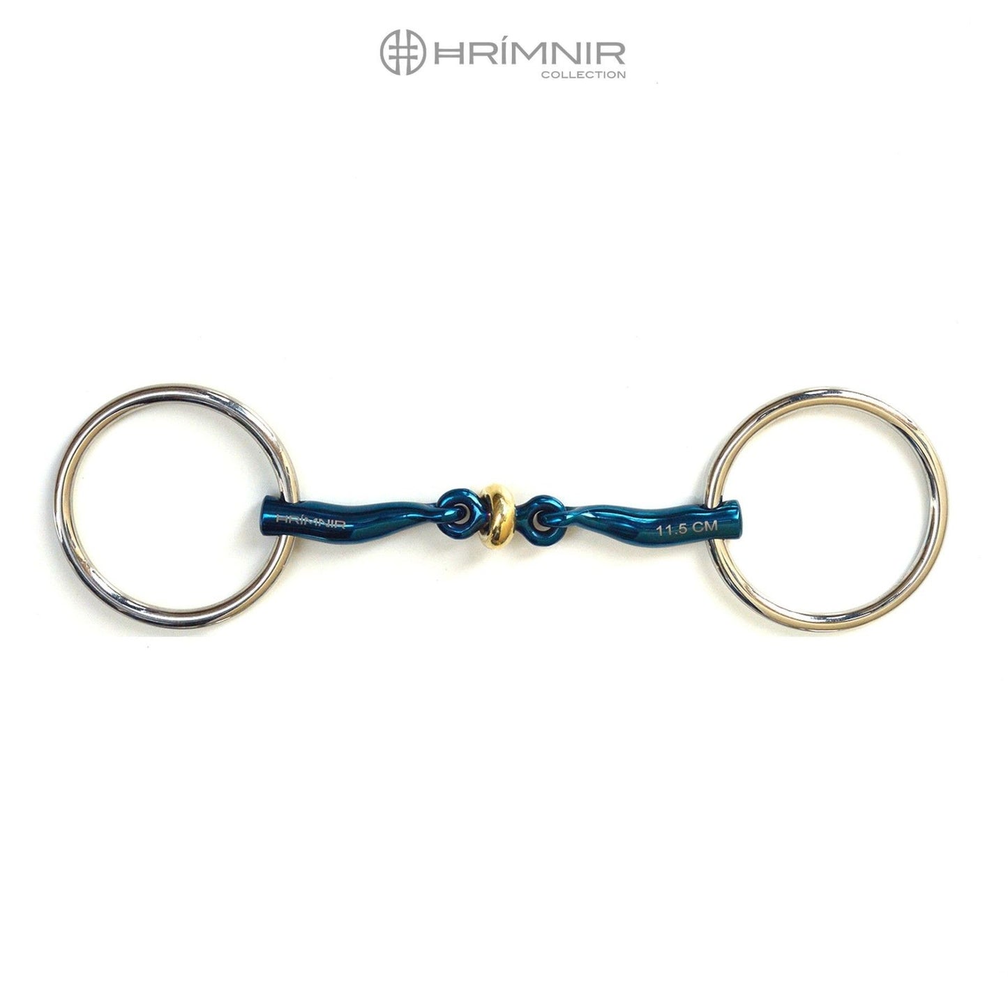 Titanium bit Fjóla, double broken, movable rings, 12 mm by Hrímnir
