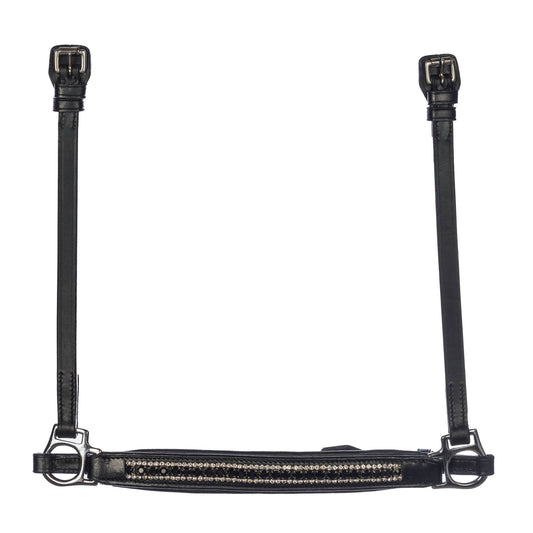 Hanoverian noseband with white and black crystals for StepByStep bridle by EQUES 