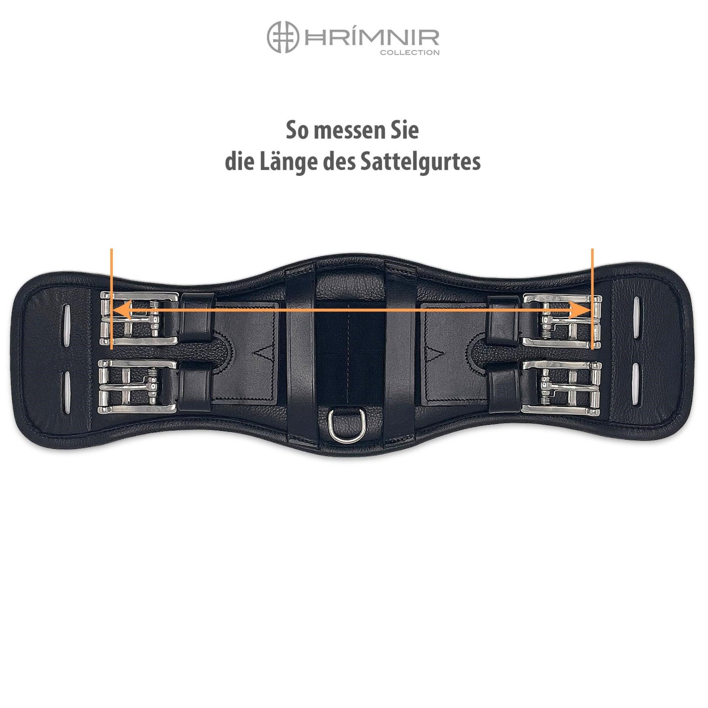 Leather saddle girth comfort with steel spring from Hrímnir