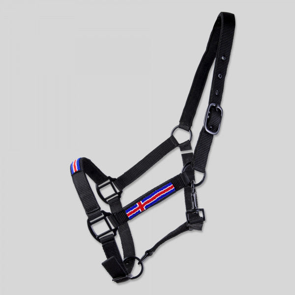 "ISLAND" Halfterset mit Strick, schwarz