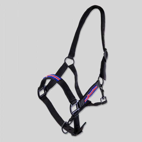 "ISLAND" Halfterset mit Strick, schwarz