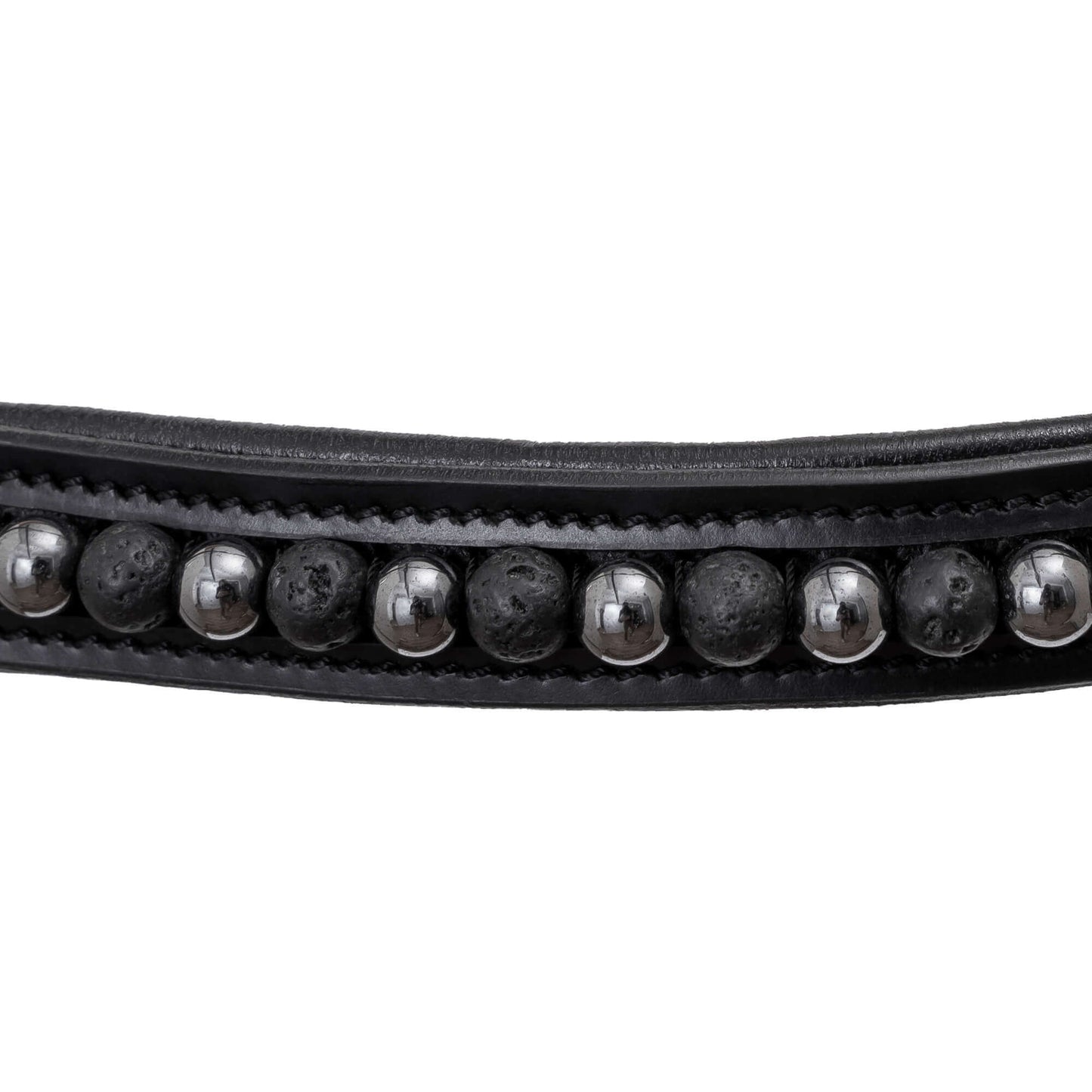 Noseband "KJARKUR" with lava beads and onyx stones by TOP REITER