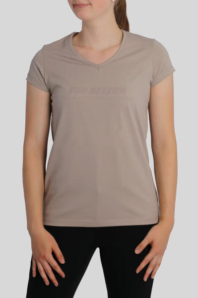 T-Shirt "TR", V-neck, beige