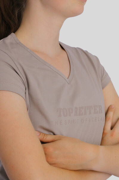 T-Shirt "TR", V-neck, beige