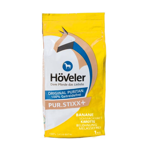 Höveler PUR.STIXX Banane getreidefreies Pferdeleckerli mit Bananengeschmack