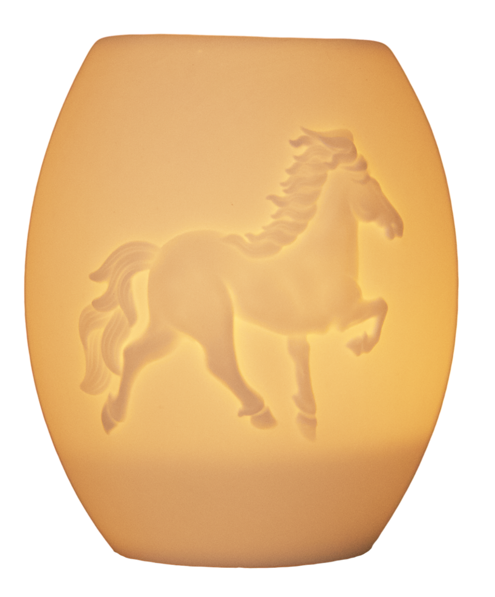 Kerzenhalter mit töltendem Islandpferd