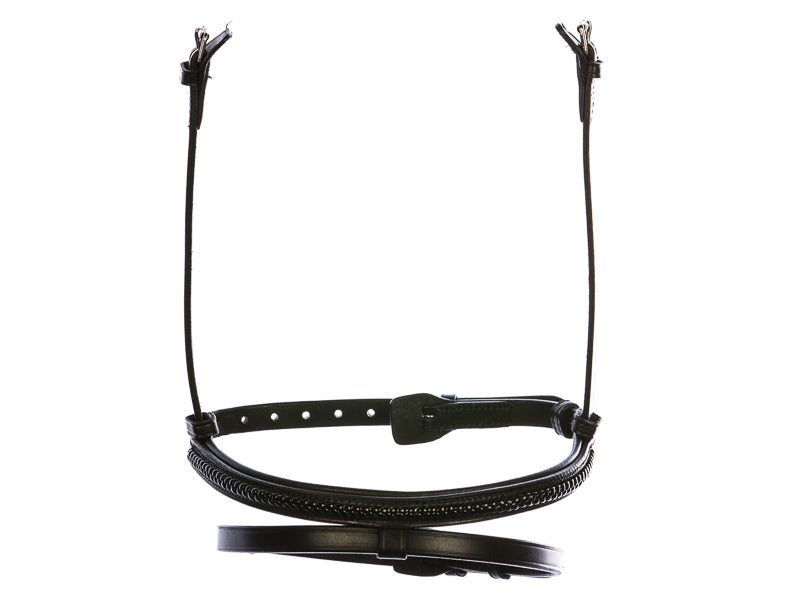 English combined noseband with black braided application for StepByStep bridle by EQUES 