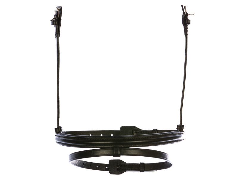 English combined noseband made of black leather for StepByStep bridle by EQUES 