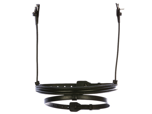 English combined noseband made of black leather for StepByStep bridle by EQUES 