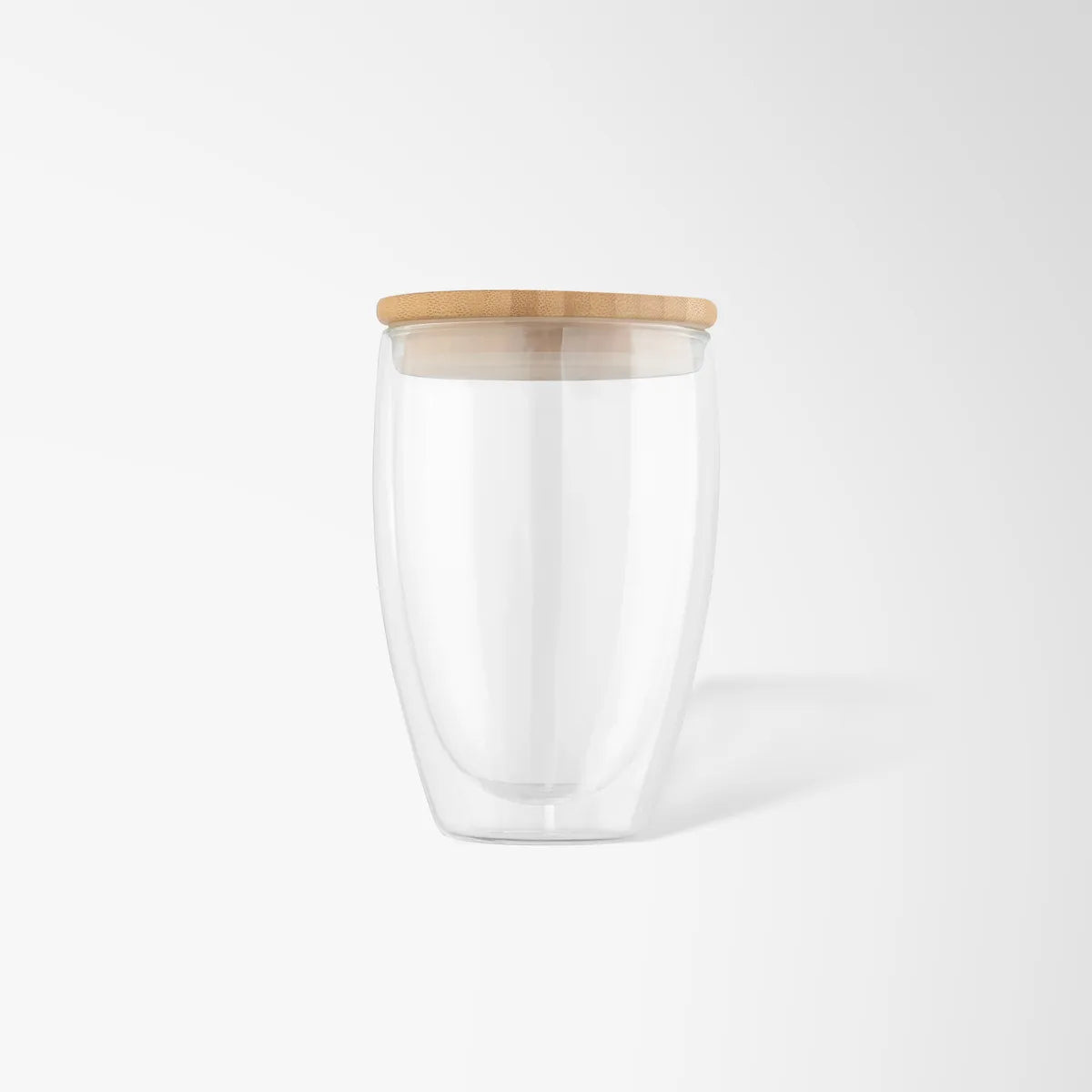 Glas mit Bambusdeckel und Sleipnir Islandpferdebedarflogo