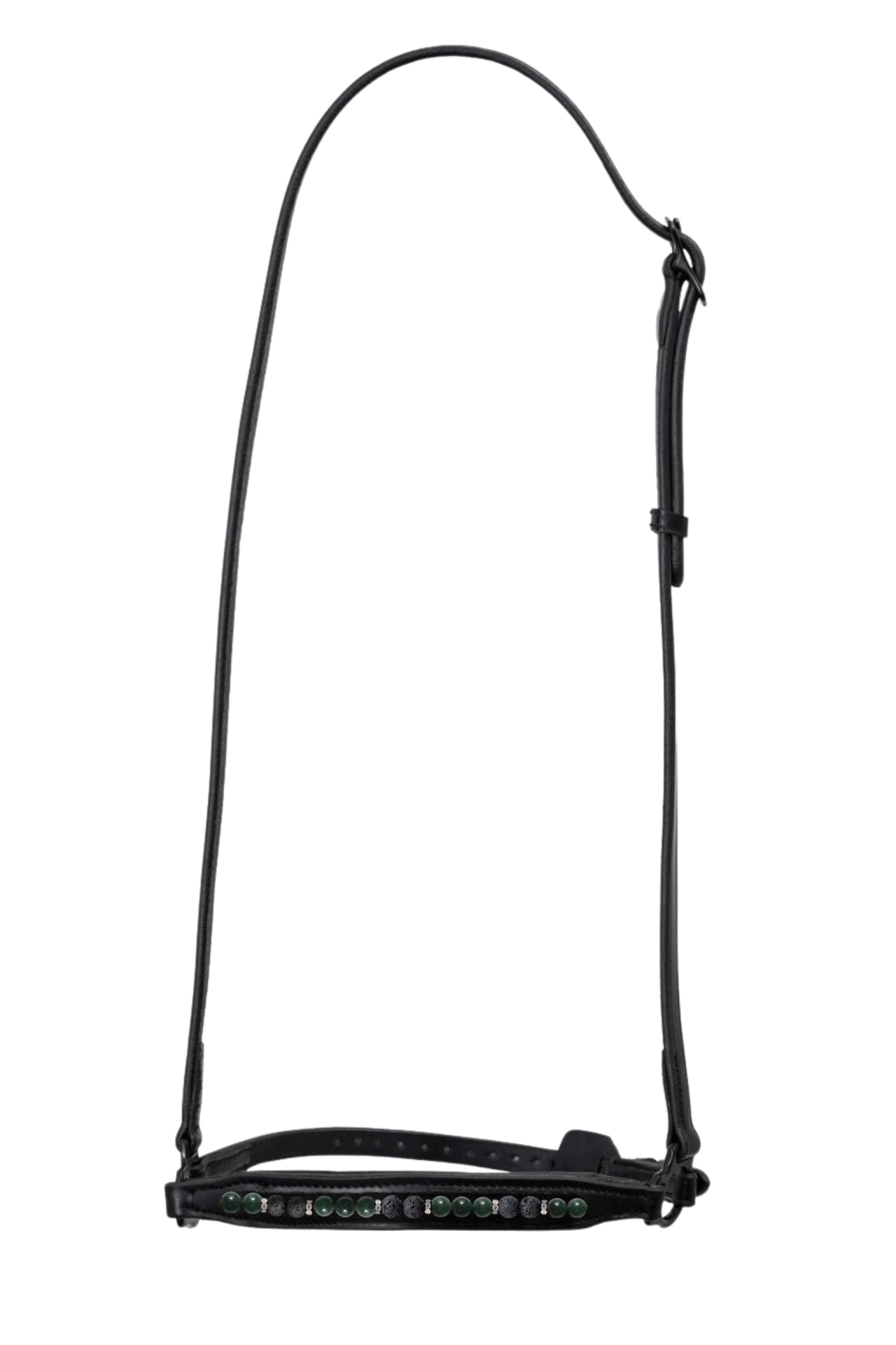 "ORKA"  Nasenriemen mit Lavaperlen und Tigeraugen oder mit Green Moss Agate,von TOP REITER